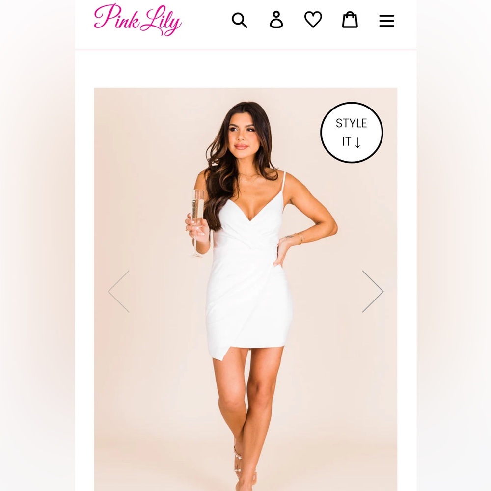Pink Lily White Dress